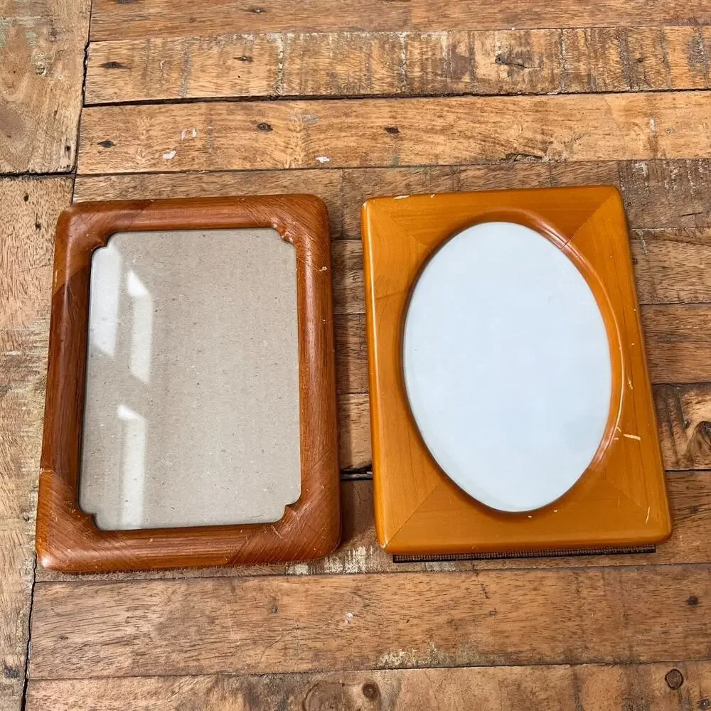 Vintage Teak Wood Photo Frames 6.5 x 4.5 Made In Thailand MCM